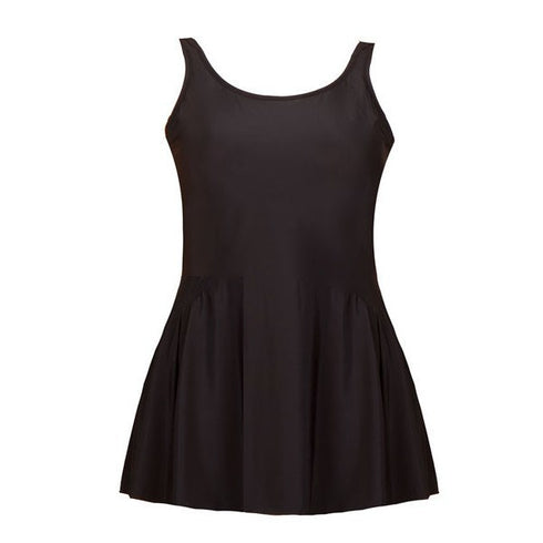 DEAL OF THE WEEK - No Fuss, No Frills, Basic Black Plus Size Swimdress